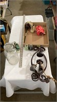 Hanging candle holders, glass jar, glass cups,