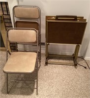 TV trays and two folding chairs
