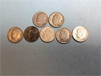 Seven Roosevelt dimes