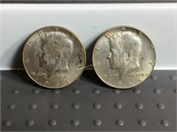 Pair of 1965 Kennedy half dollars