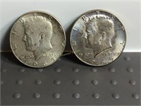 Pair of 1965 Kennedy half dollars