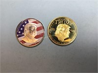 Pair of metal Trump tokens