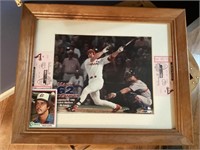 Mark McGwire framed photo with ticket stubs