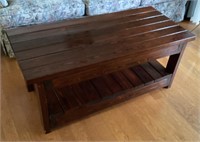 Pine plank coffee table