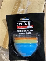 288 Chef's Choice Set of 3 Silicone Pinch Pots