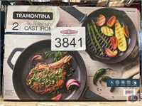 cookware lot of (5se) TRAMONTINA cast iron 2 pack,