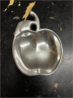Authentic Pewter Apple Shaped Tray Made in Mexico