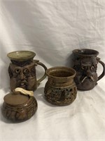 Mixed Pottery, Salt Cellar,Candle Holder, mugs -zg
