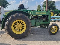 JD A TRACTOR WITH GOOD SHEET METAL & PAINT