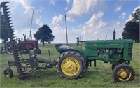 JD Model M TRACTOR WITH SICKLE BAR MOWER & GOOD