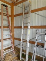2 section aluminum ladder - 10 rungs per section