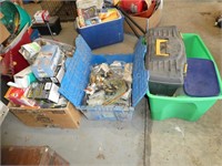 3 boxes light bulbs & misc. electric items