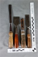 Four (4) Assorted Socket Chisels