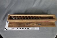 Five (5) Assorted Long Bits in Wooden Box
