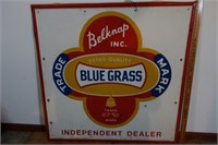 Large Belknap Blue Grass metal store sign