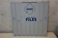 Blue Grass files in-store display board