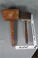 Two (2) wooden mallets