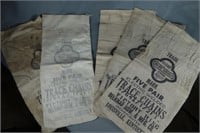 Five (5) Blue Grass trace chain canvas bags