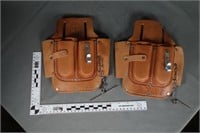 Two (2) Blue Grass leather tool pouches