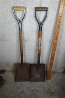 Two (2) Blue Grass flat blade shovels