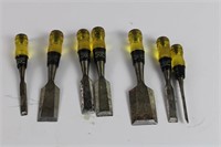 7 Stanley No. 60 wood carving tools/chisels