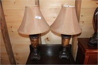 2 stone endtable lamps