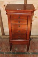 leg jewelry armoire, solid cherry wood with mirror