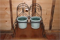 metal flower pot holder 2 flower pots
