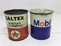 Caltex Marfak  & Mobiloil 1lb Grease Tins