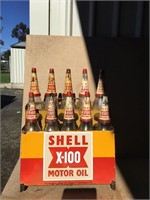 All Original Shell X-100 Oil Rack Complete