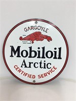 Original Mobiloil Arctic Gargoyle Bowser Enamel