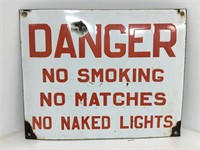 Original Danger No Smoking Enamel Sign