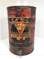 Rare Germ Motor Oil 5 Gallon Drum with Tap