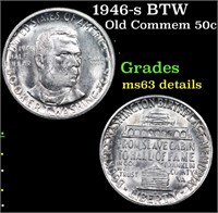 1946-s BTW Old Commem Half Dollar 50c Grades Unc D