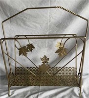 Brass leaf motif magazine rack - WH
