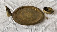Brass - Plate,Welsh figure Bell, candle holder  -F