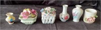 Ceramic Thorley Florals, mini vases -YE
