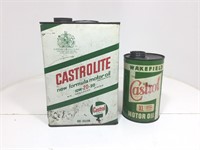2 x Castrol Tins - Castrolite Gallon & Wakeffield