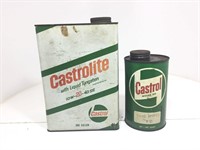 2 x Castrol Tins - Castrolite Gallon & Wakefield