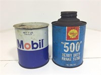 Shell 500 Pint Tin & Mobil 1lb Grease Tin