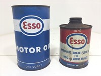Esso Quart Oil Tin & Esso Pint Brake Fuid Tins