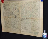 Vintage Wall Map Galt Preston Ontario c.1938