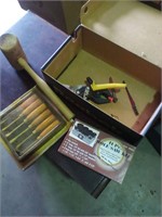 Wood chisel, wood mallet, hole saw kit