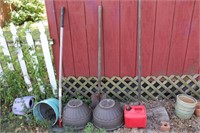 Flower Pots, Lawn Tools & Fuel Can