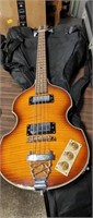 Epiphone fiddle bass with soft case