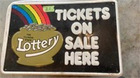 Lottery metal sign