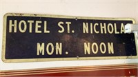 Hotel St. Nicholas sign