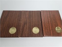 3 Brown Boxed Proof Silver Clad Ike Dollars