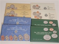1990 to 1993 US Mint Uncirculated Mint Sets