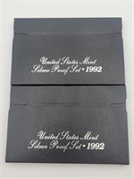 2 1992 US Mint Silver Proof Sets